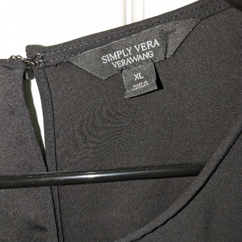 Simply Vera Vera Wang Bell-Sleeve Black Dress Ladies XL EUC - Picture 5 of 13
